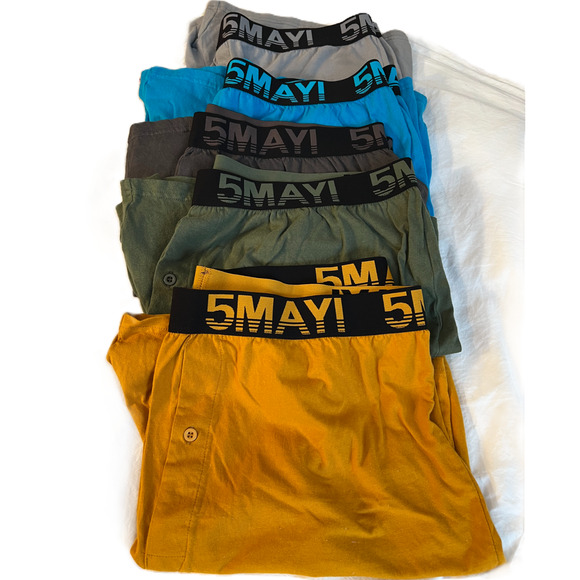 5MAYI Boxer Shorts Mens Size XXL 5 Pair Lightweight Breathable Colorful NEW - Picture 1 of 8